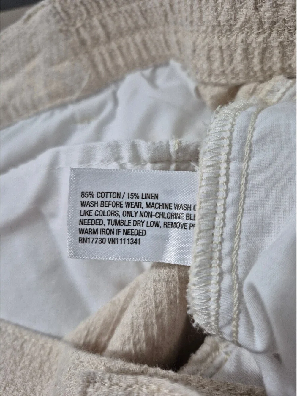 Goodfellow & Co Men’s Linen Blend Pants Large Ivory Textured Straight Leg